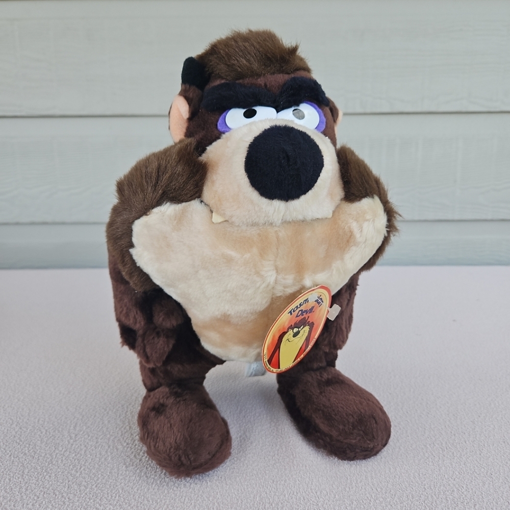 Mighty Star Tasmanian Devil Taz Plush 12" Looney Tunes 1537 Space Jam VTG 1989